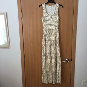 Anthropologie maxi dress With lace and polkadots